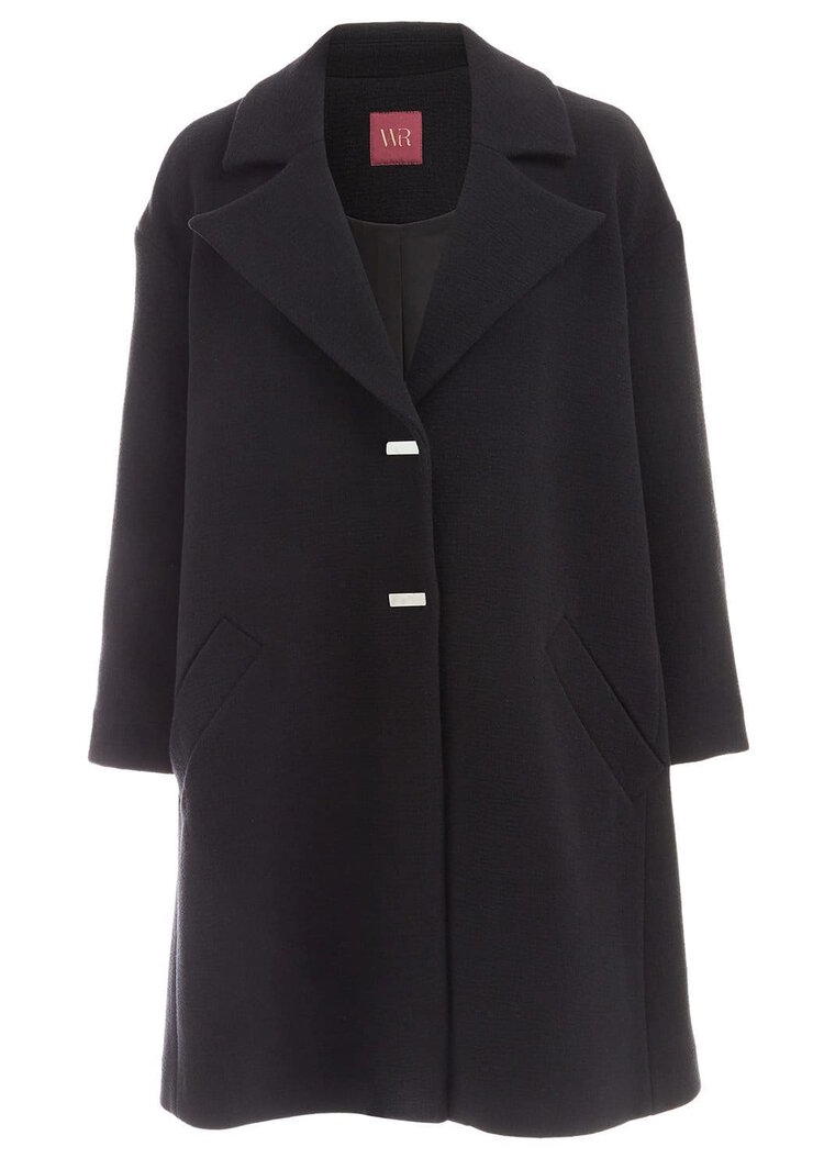 WtR City Felted Wool A-Line Coat in Black — UFO No More
