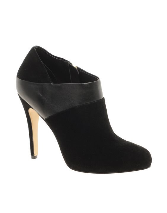 Dune Leather-Trimmed Ankle Booties in Black — UFO No More