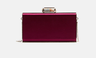 Carolina Herrera Scala Insignia Clutch in Raspberry