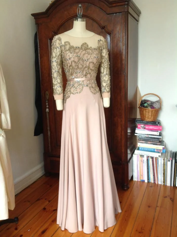 Birgit Hallstein Embellished Overlay Gown in Pink
