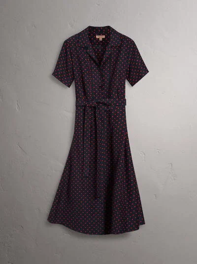 Burberry Polka Dot Silk Tea Midi Dress UFO No More