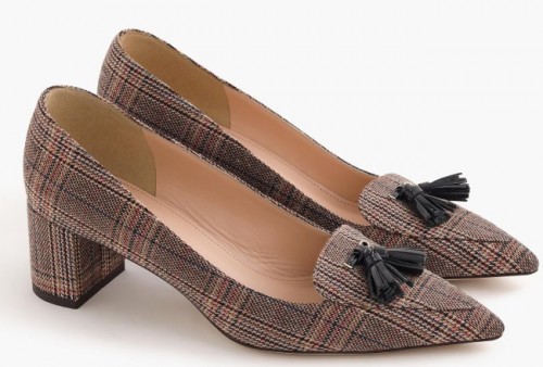 J.Crew Avery Chunky Heels in Tweed
