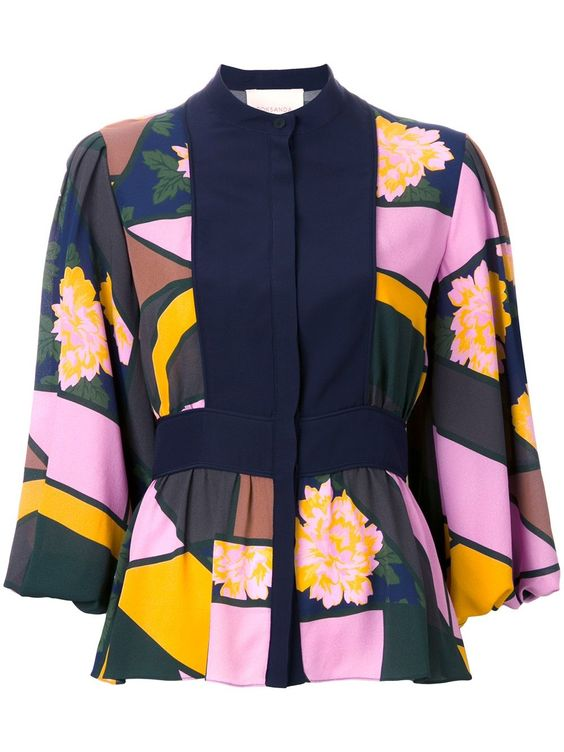 Roksanda Elcet Floral-Print Silk Blouse