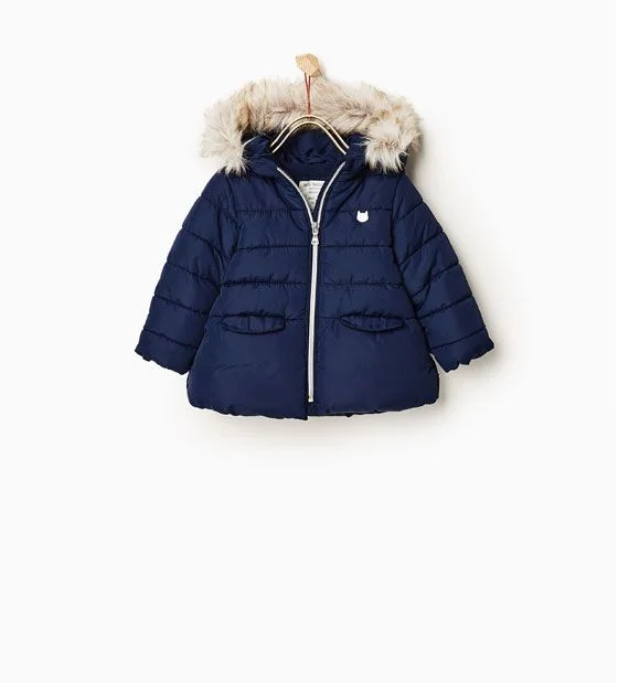 Zara Kids Basic Quilted Jacket in Navy