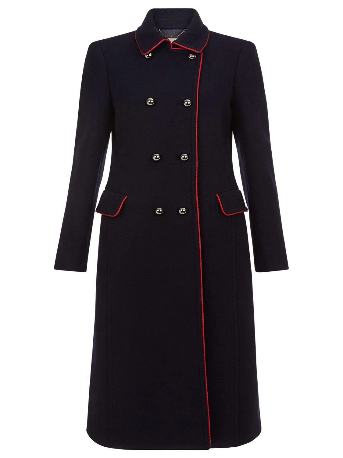 Cavendish Hobbs Navy Coat With Red Piping Hobbs Navy Wool