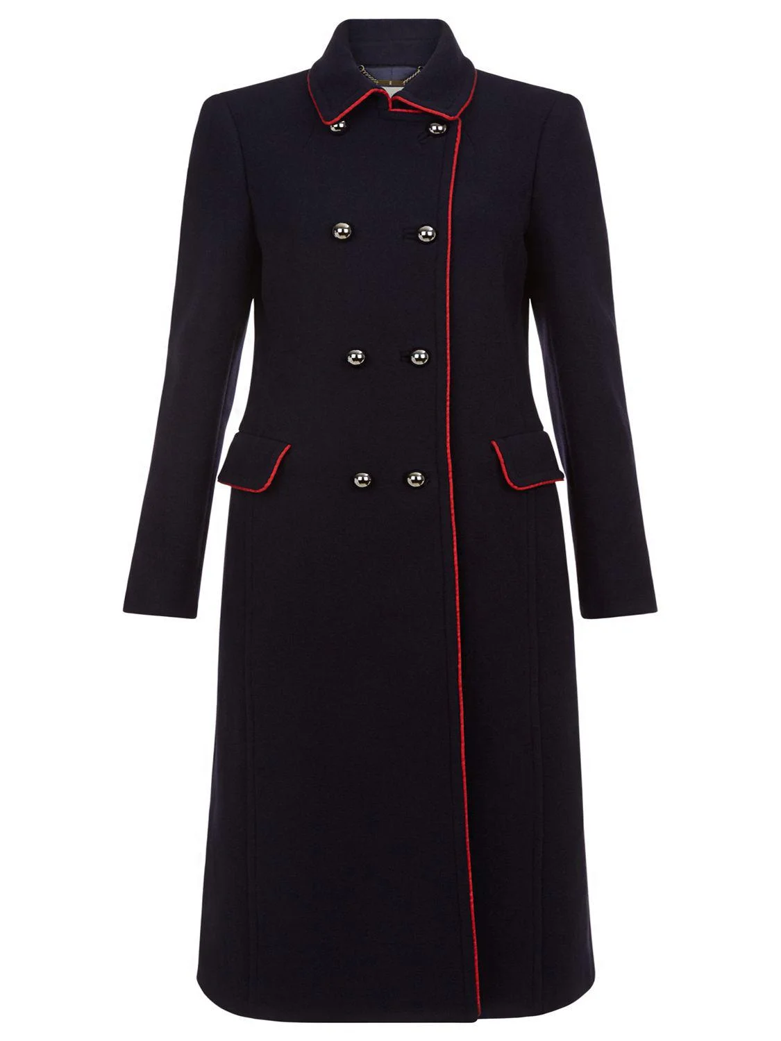 Hobbs Carla Coat in Navy and Red