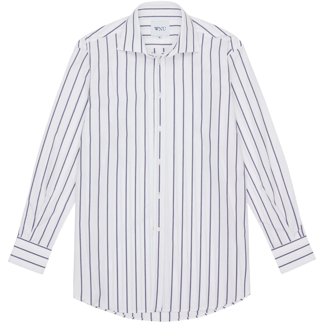 WNU Poplin White & Midnight Blue Stripe Shirt — UFO No More