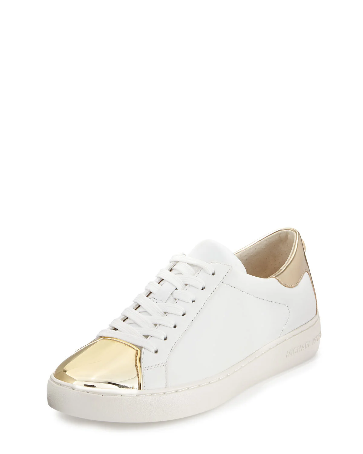 Leather Sneaker White And Gold Mk Sneakers Michael Kors Women's