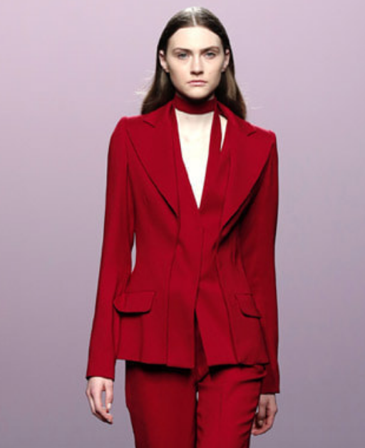 Roberto Torretta Illusion Vest Blazer in Red