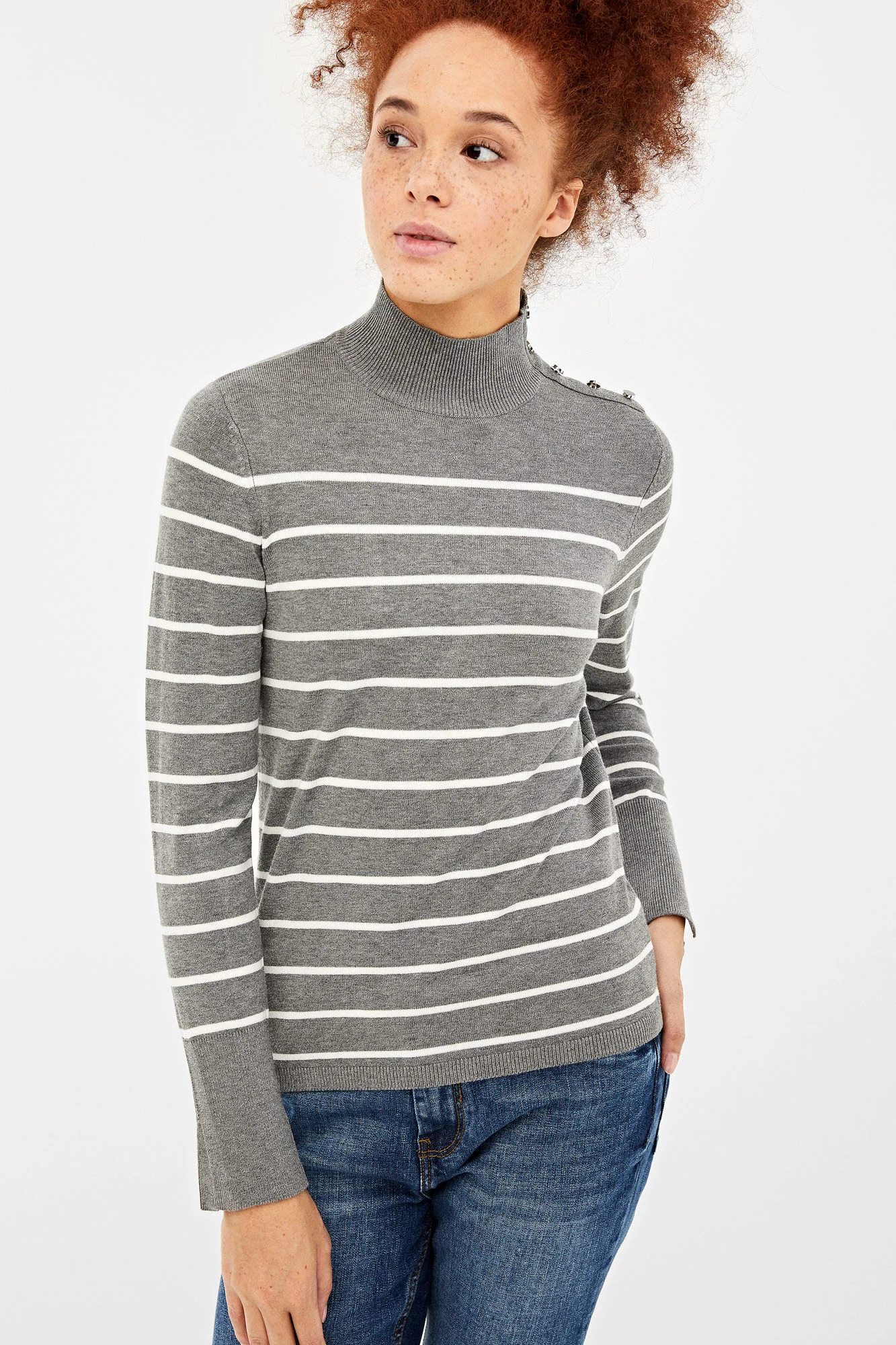 Springfield Striped Jumper with Buttons