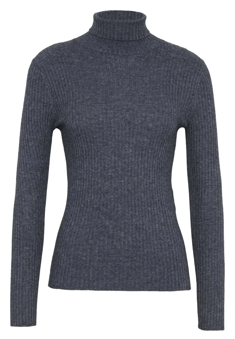 Maje Maud Ribbed Knit Top in Grey