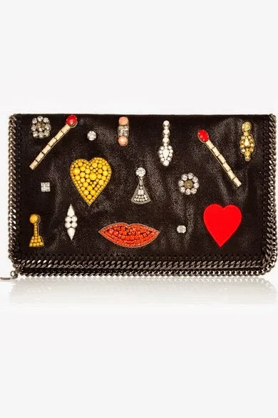 Stella McCartney Falabella Appliqué Embroidery Clutch