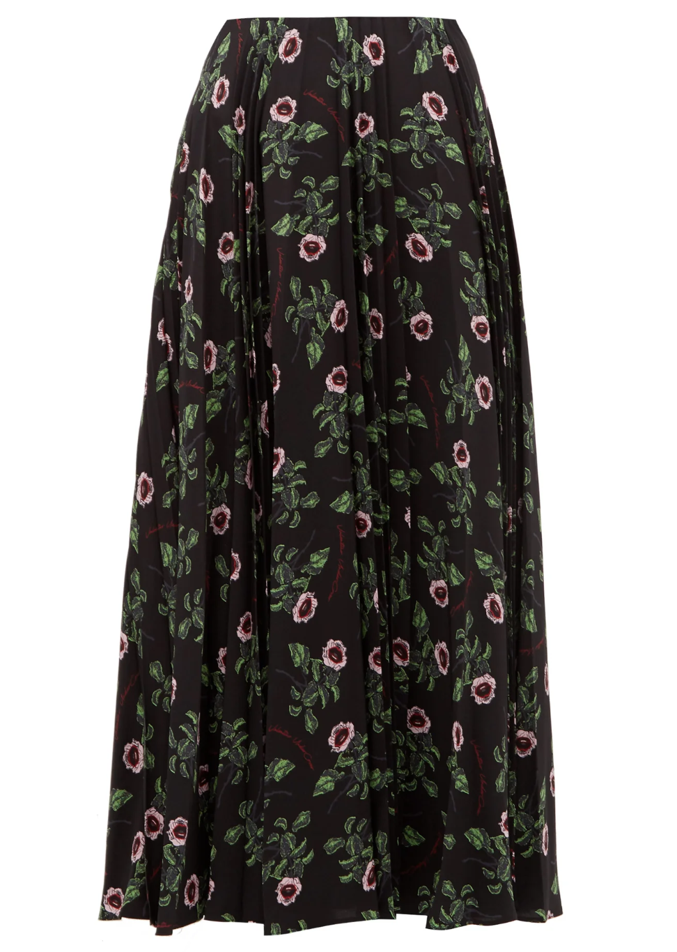 Valentino x Undercover Lip Floral Print Midi Skirt