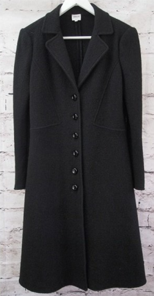 Armani Buttoned Wool Coat in Black