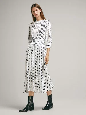 massimo dutti pleated dress