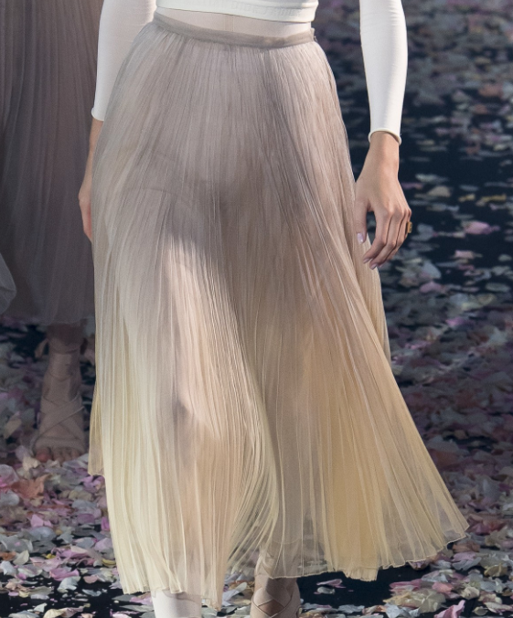 Christian Dior Pleated Ombre Tulle Skirt