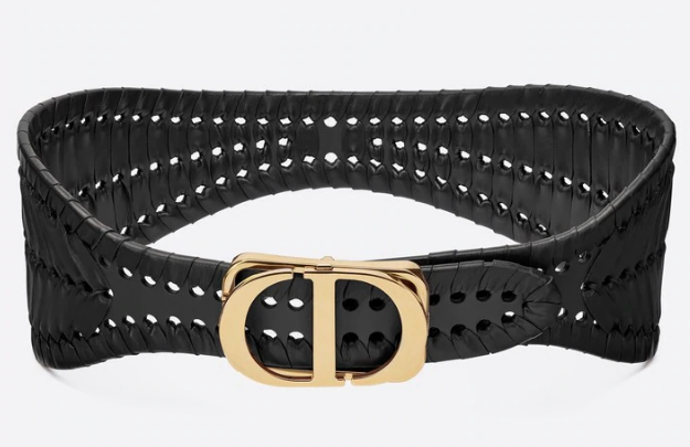 Christian Dior 30 Montaigne Calfskin Belt in Black
