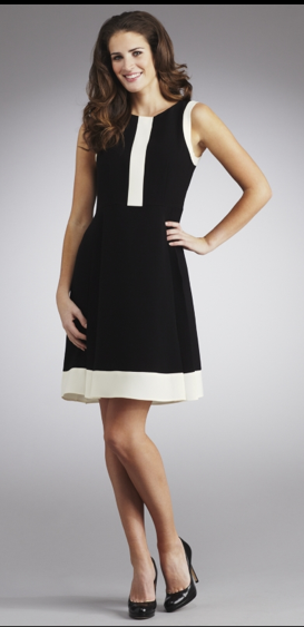 Tara Jarmon Black and White Crepe Wool Dress  UFO No More