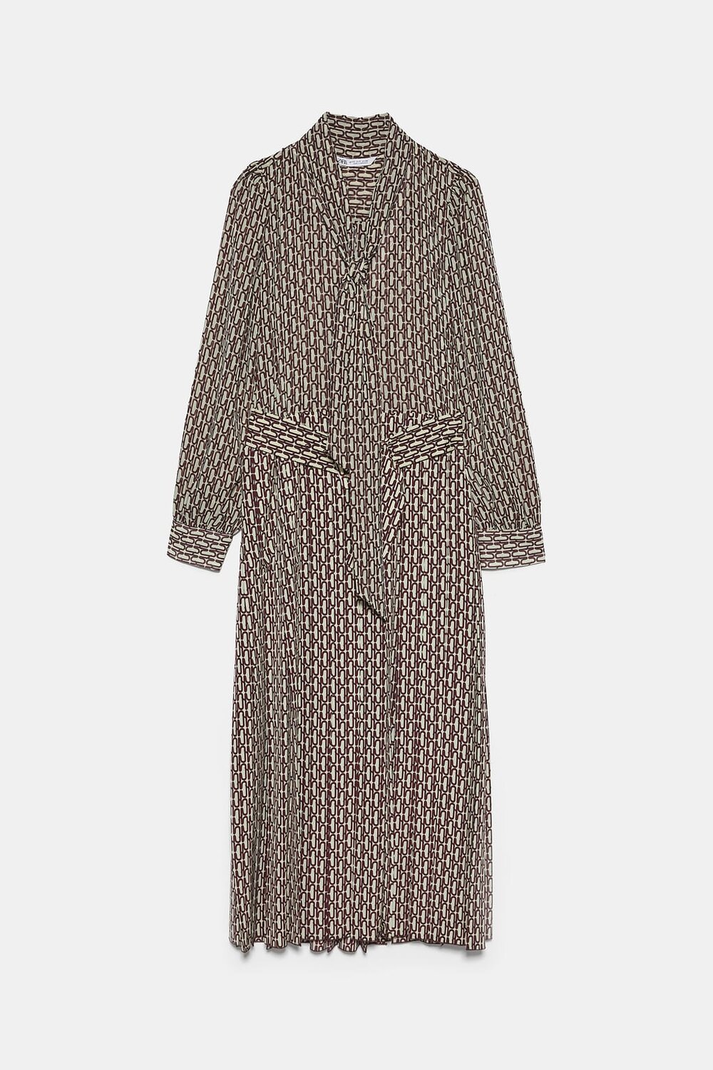 pleated printed dress zara Zara Pleated Printed Dress in Ecru — UFO No More