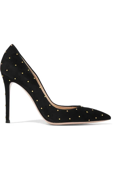 Gianvito Rossi Tyler 105 Pumps in Black Studded Suede