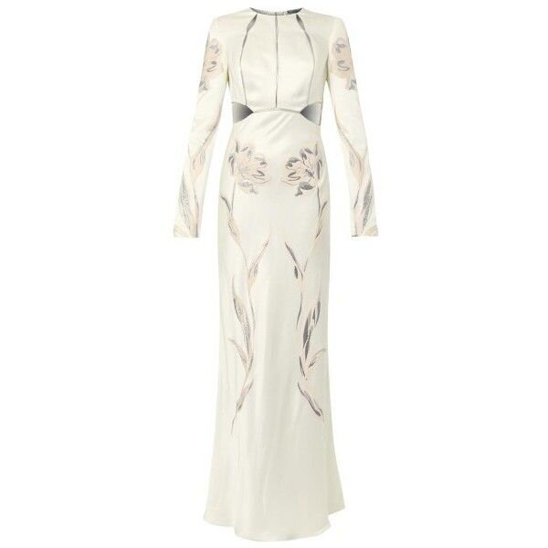 Alexander McQueen Floral-Embroidered Satin Gown — UFO No More