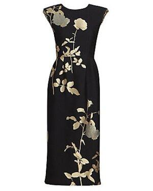 Dries Van Noten Embellished Floral-Jacquard Dress in Black — UFO