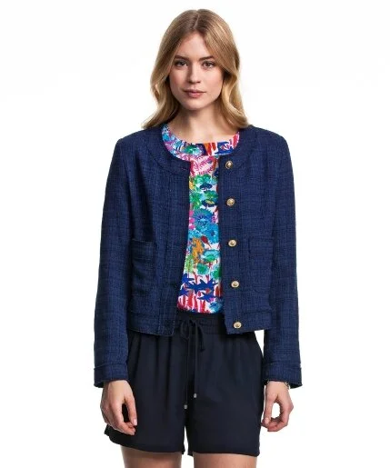 Morris Stockholm Jackie Boucle Jacket in Navy