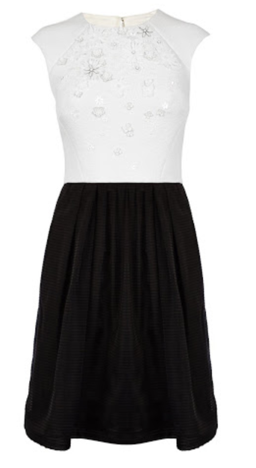 Karen Millen Full Skirted Dress with Floral Applique  UFO No More