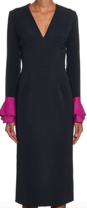 Roksanda Constrast Cuff Crepe Dress