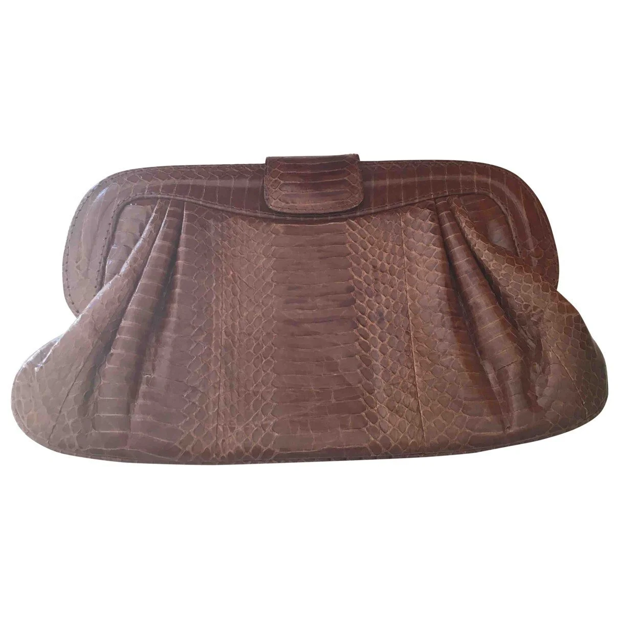 Angel Jackson Chandra Clutch in Brown Snakeskin