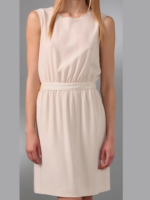 h&m brown cut out dress OFF-WHITE CUTOUT – Haight 2026 GLOBAL WORKWEAR EDIT and two rows of Color:LT-BLUE Alterations | The Dress