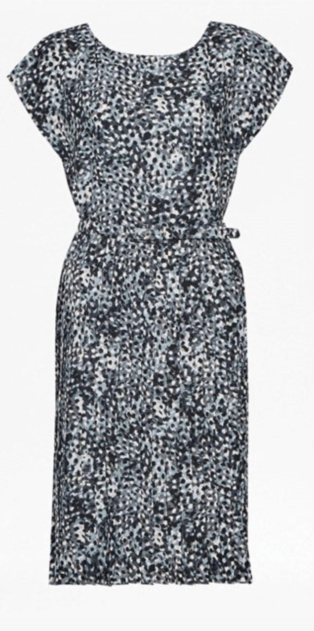 Great Plains Cezanne Pleated Dress in Ebony Navy Combo