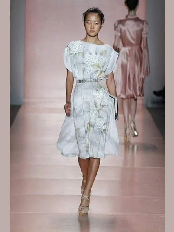 Orla Kiely Grey Floral Appliqué Pleated Dress — UFO No More