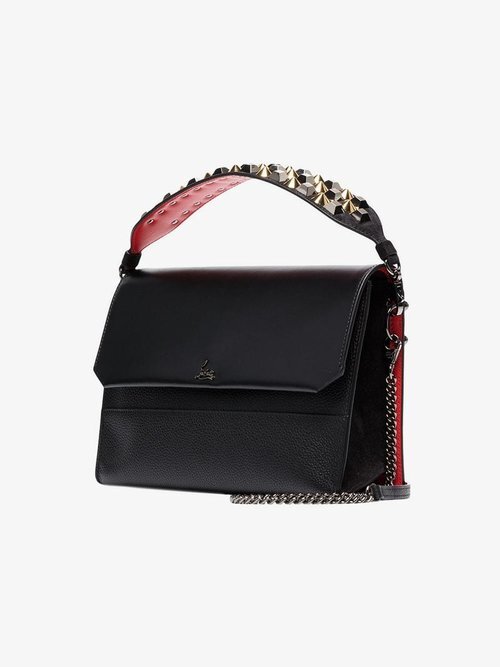 CHRISTIAN LOUBOUTIN Charity Studded Leather Shoulder Bag Black