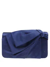 Christian Louboutin Satin Mini Bow Clutch in Navy