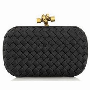 Bottega Veneta Intrecciato Knot Clutch in Metallic