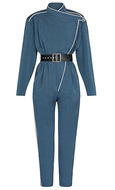 Louis Vuitton Blue Belted Jumpsuit