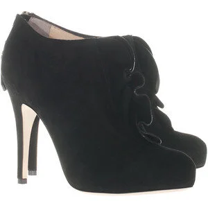 Valentino Pointed Toe Ruffle Booties