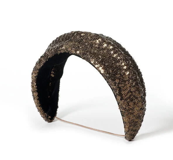 Jane Taylor Sequin Headband in Burgundy