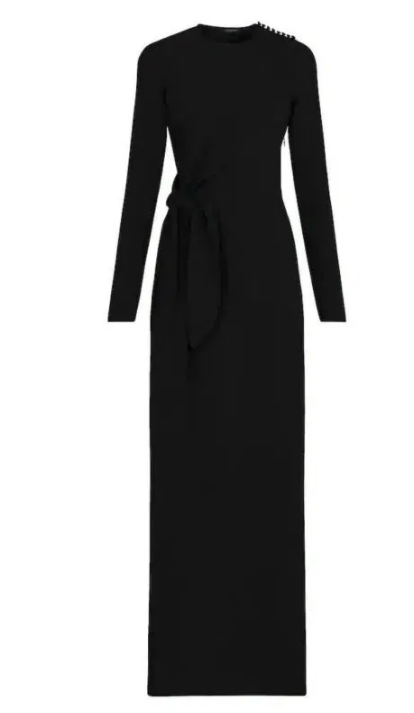 Louis Vuitton Long Sleeve Knot Evening Dress in Black — UFO No More