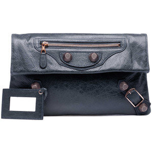 Balenciaga Metallic Edge Classic Envelope Clutch Bag in Black — UFO No More