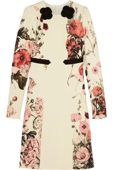 Giambattista Valli Appliquéd Printed Crepe Dress