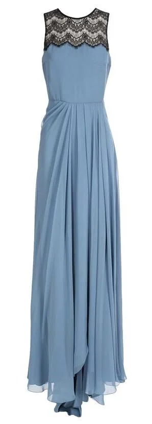 Jason Wu Puddle Train Silk Gown with Lace Décolleté