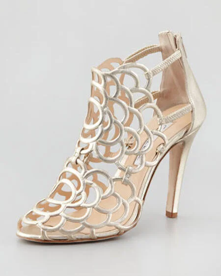 Oscar de la Renta Gladia Metallic Leather Sandals UFO No More