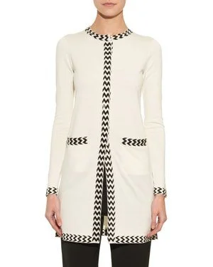 Diane von Furstenberg Carmela Embellished Trim Silk Cardigan