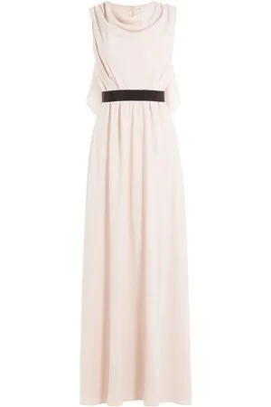 Paule Ka Draped Crepe Back Satin Gown