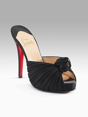 Christian Louboutin Madeline Mules in Black Satin — UFO No More