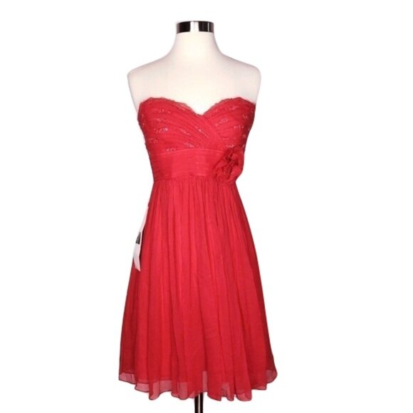 BCBGMaxAzria Strapless Tulle Mini Dress