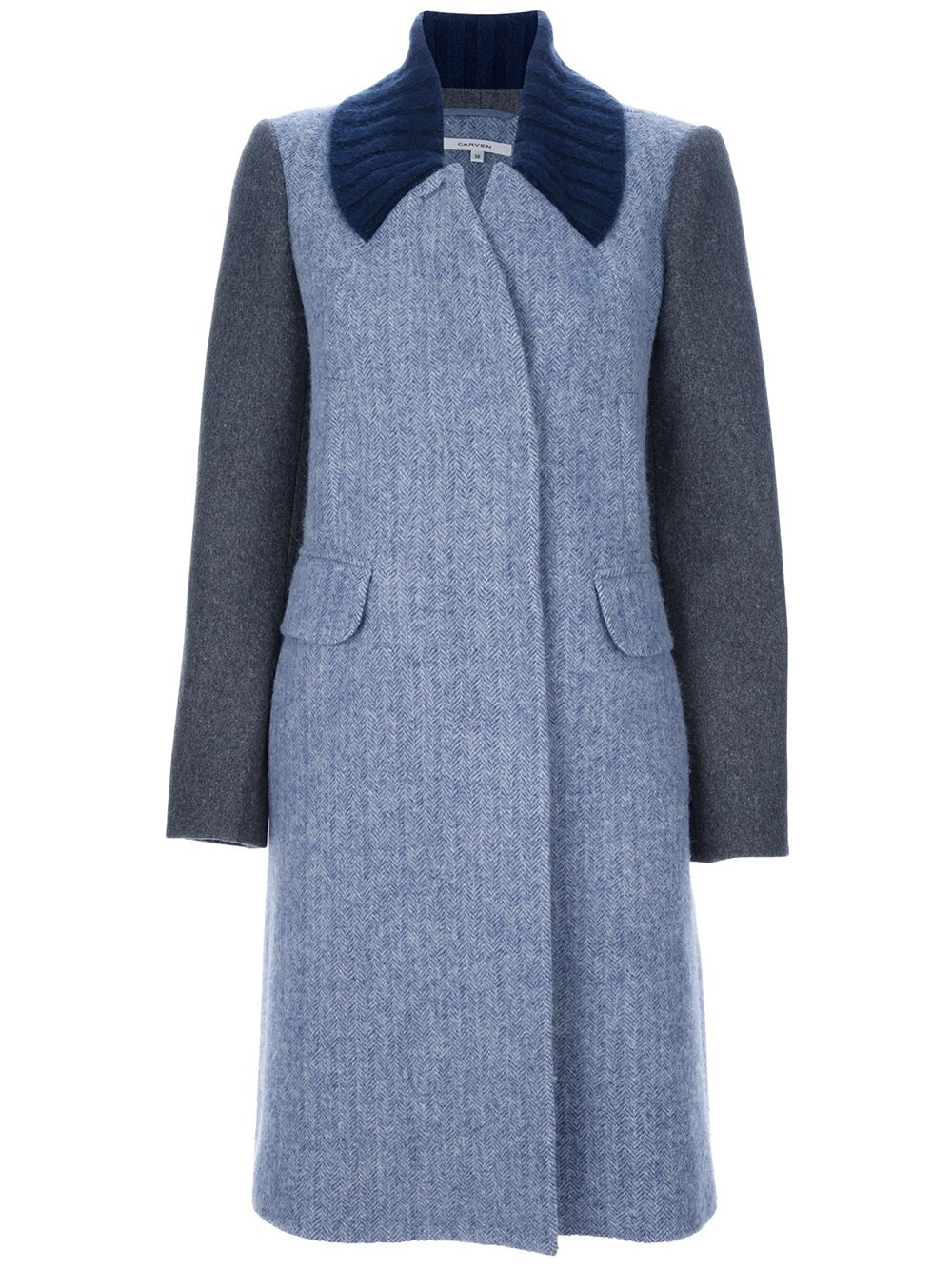 Carven Wool and Alpaca Coat in Blue.jpg