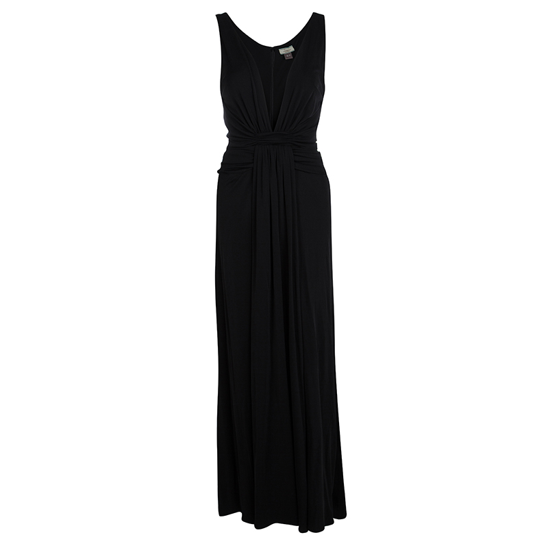 Issa Plunge Neck Gathered Gown